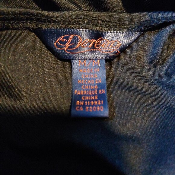 House of Dereon Black Full Zip Short Sleeve Goth Grunge Rocker Chick Dress M - Picture 11 of 12